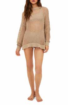 Beach Riot Hilary Long Sleeve Open Knit Cover-Up Sweater Tunic
