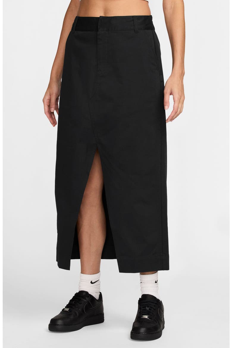 Structured Twill Skirt, Main, color, BLACK/ BLACK