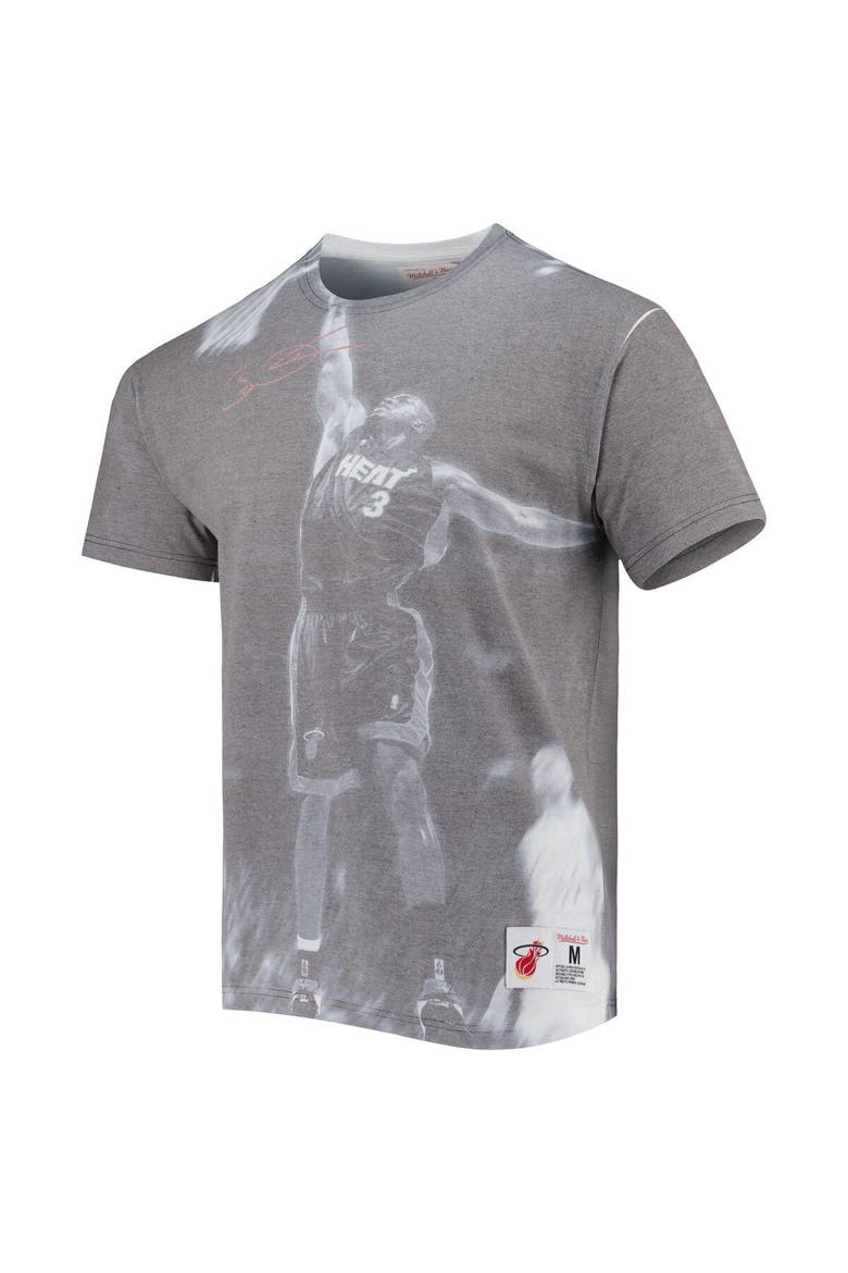 Men's Mitchell & Ness Dwyane Wade Heather Gray Miami Heat Above The Rim T-Shirt, Alternate, color, Gray