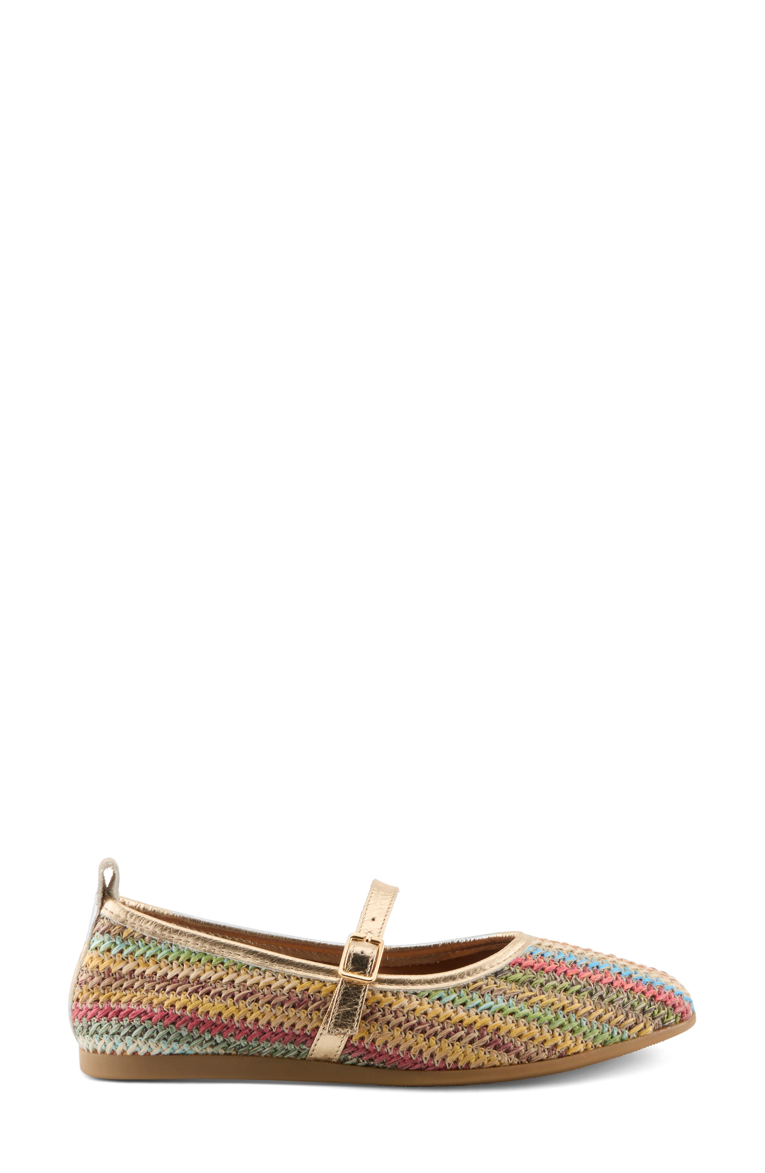 AZURA BY SPRING STEP Multicolor Raffia Ballet Flat, Alternate, color, Rainbow