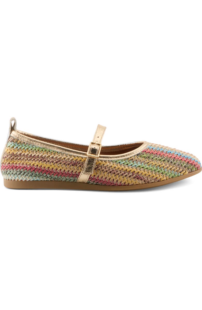 AZURA BY SPRING STEP Multicolor Raffia Ballet Flat, Alternate, color, Rainbow