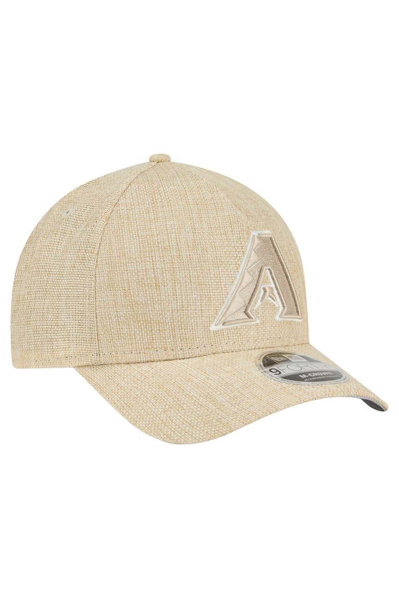 Men's New Era Beige Arizona Diamondbacks Cotton Weave M-Crown A-Frame 9FORTY Adjustable Hat, Alternate, color, Beige