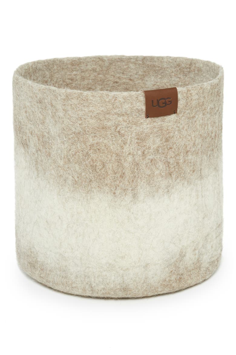 Vista Mar Felted Wool Basket, Main, color, SAND OMBRE
