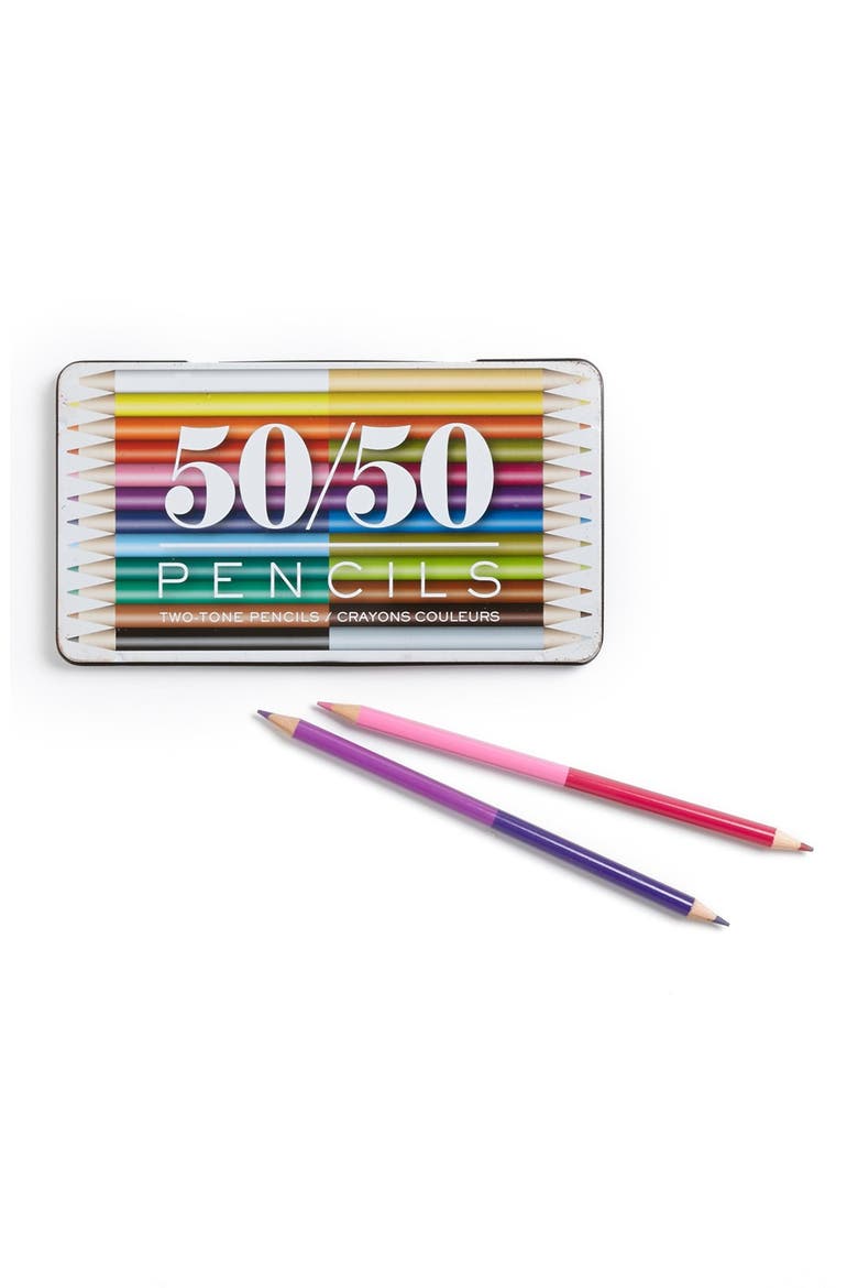 Two Tone Colored Pencils, Main, color, WHITE