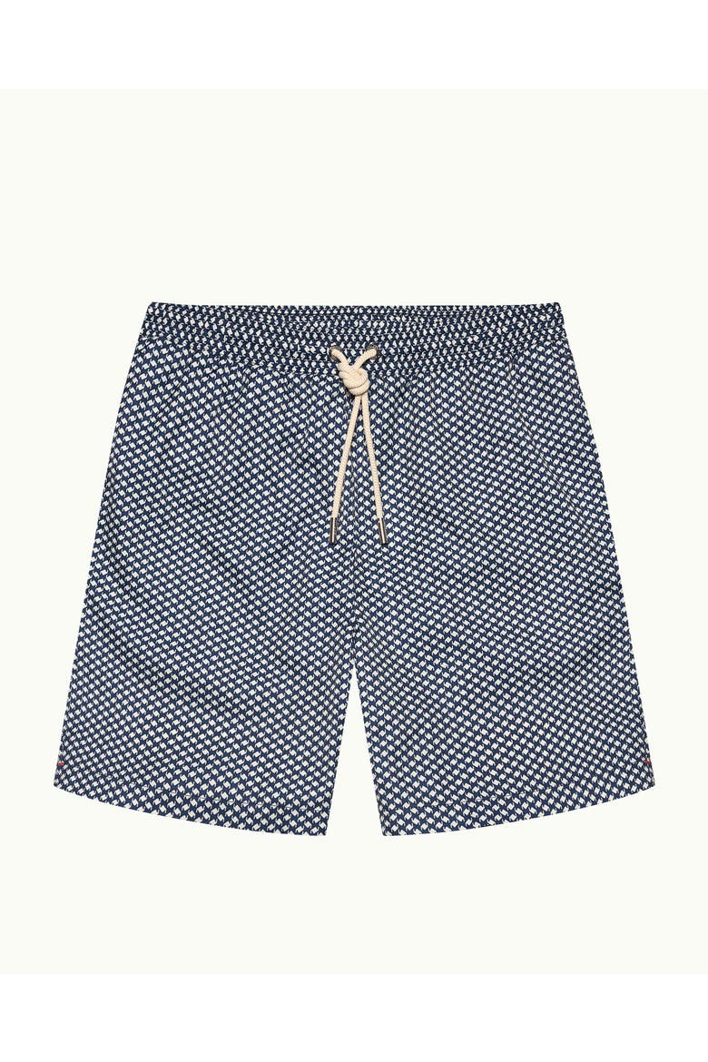 Mastiff Relaxed Fit Drawcord Swim Shorts in Navy, Alternate, color, NIGHT IRIS