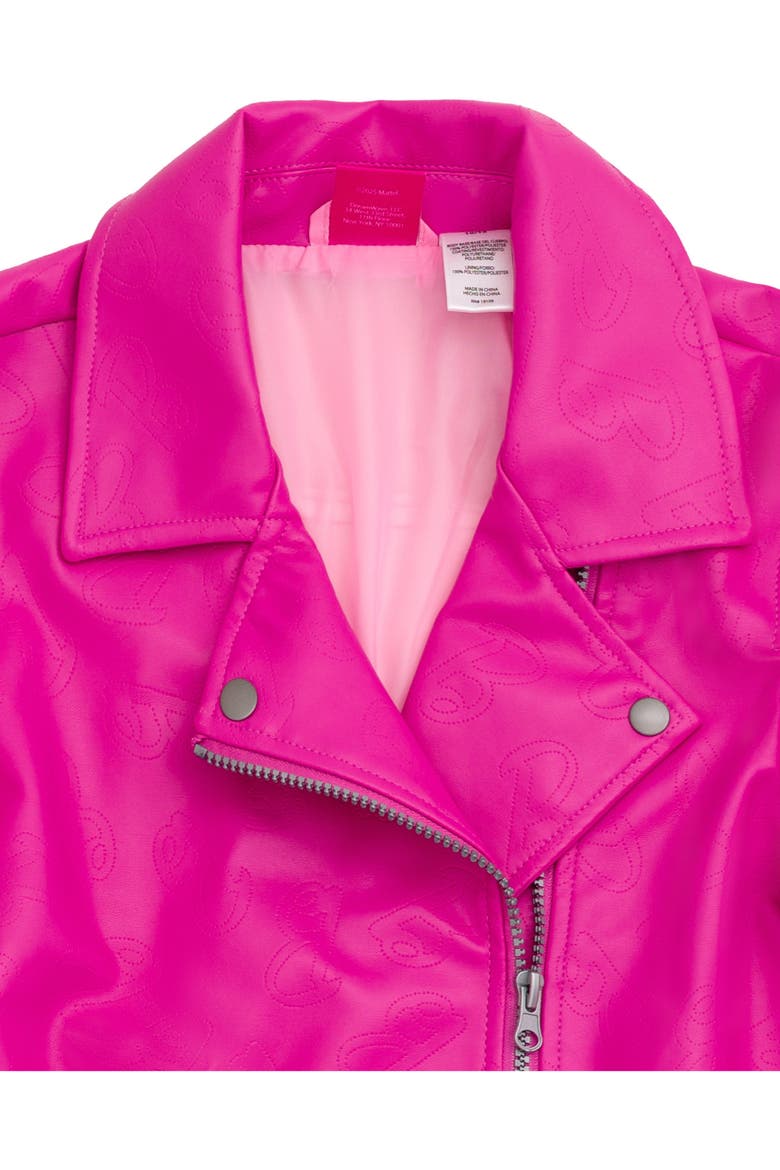 Iridescent Zip-Up Leather Jacket, Alternate, color, Iridescent Pink