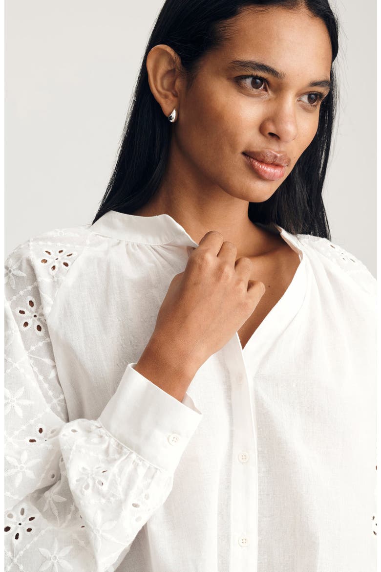 Embroidered Eyelet Top, Alternate, color, WHITE
