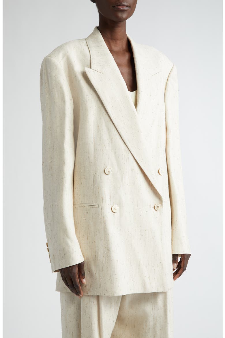 Loose Fit Double Breasted Blazer, Alternate, color, ECRU 5