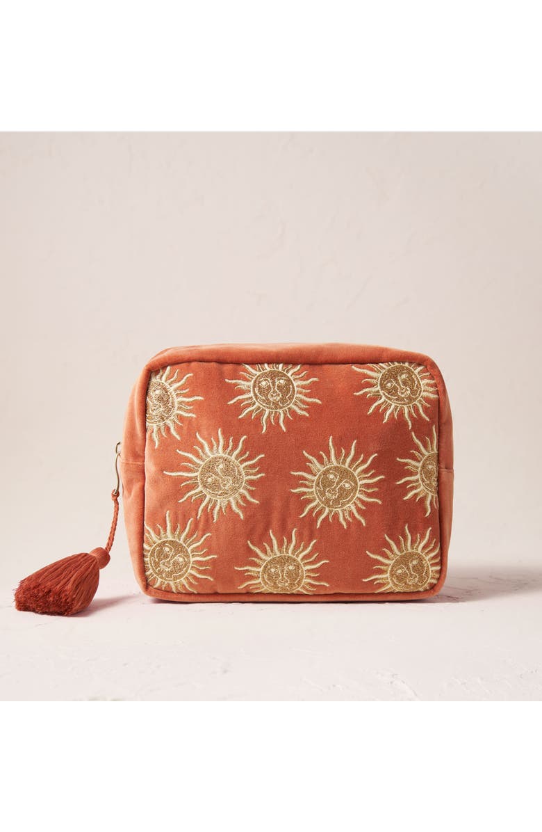 Elizabeth Scarlett Sun Goddess Velvet Wash Bag, Main, color,