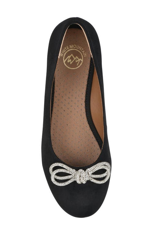 Cliffs By White Mountain Sashimi Embellished Bow Flat In Black Fabric