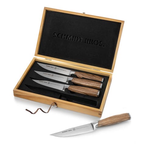 Zebra Wood 4-Piece Steak Set