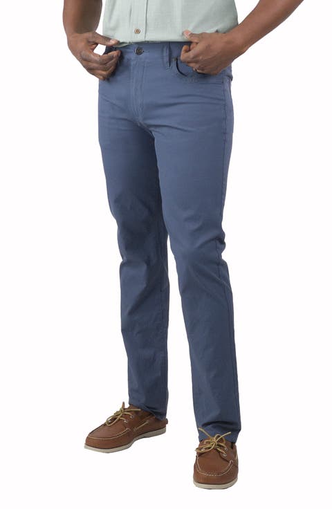 Straight Leg Stretch Cotton Blend Chino Pants