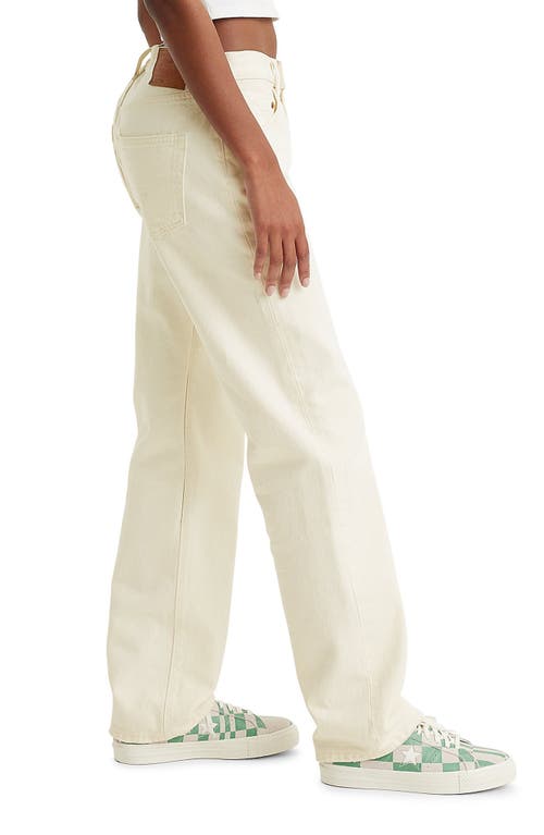 Levi's Womens Ecru Booper No Damage 501 Cropped Straight-leg High-rise Jeans In White