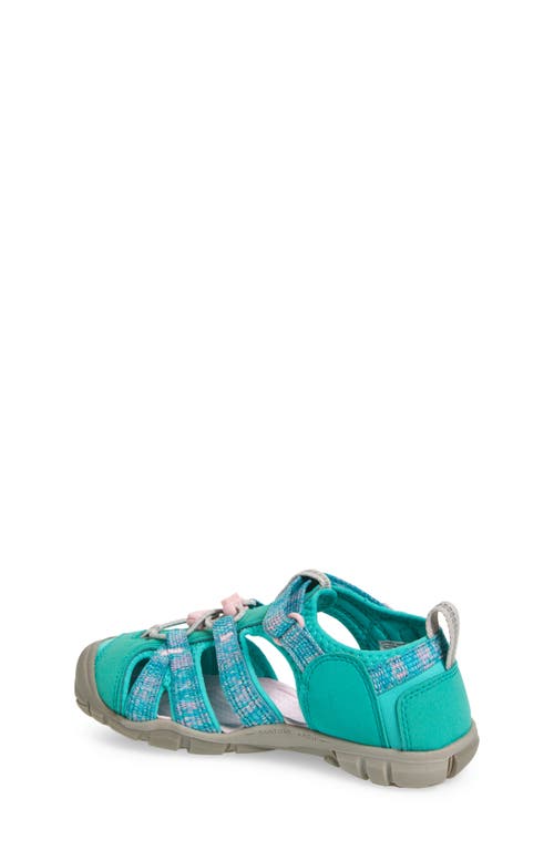Keen Seacamp Ii Cnx Water Friendly Sandal In Bright Aqua/giggle Pink