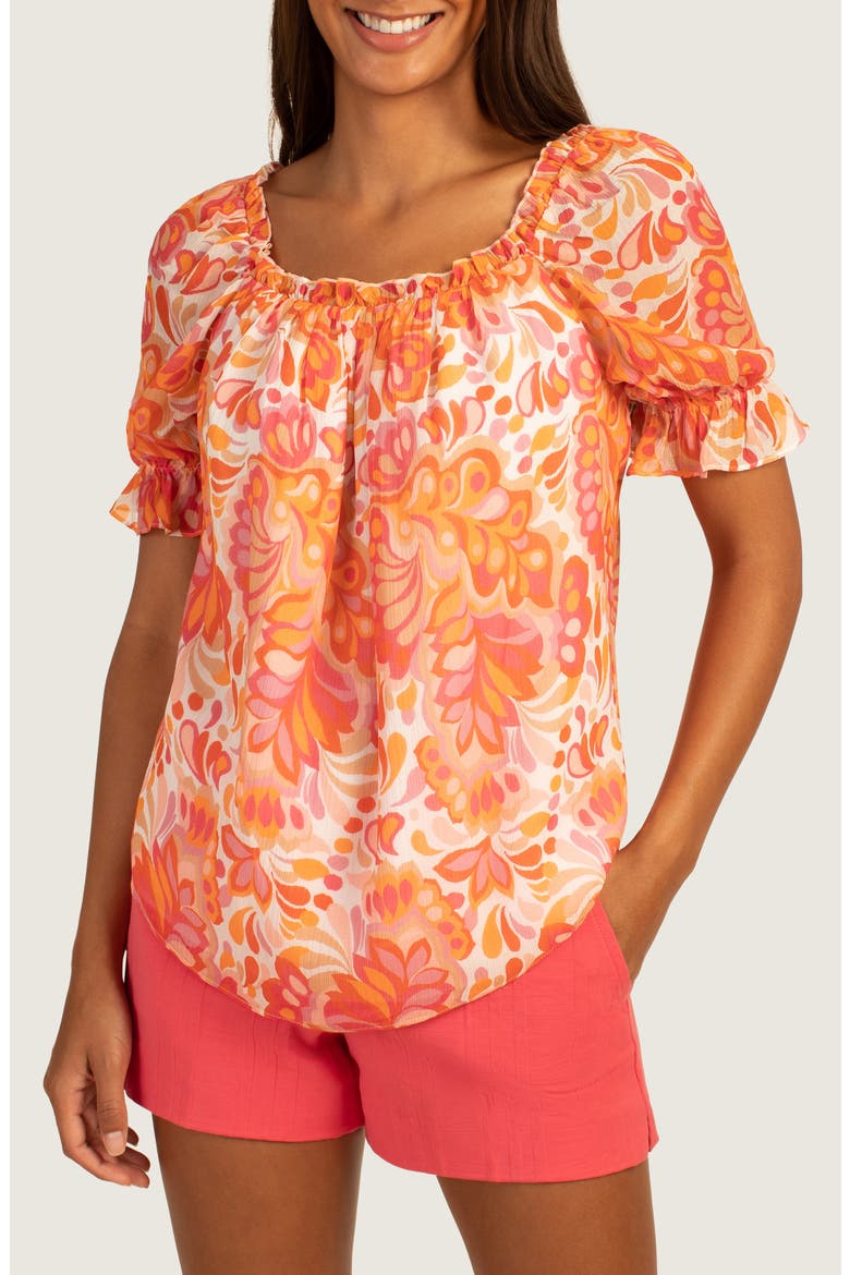 Sophia 2 Ruffled Top, Main, color, SLUSHIE MULTI
