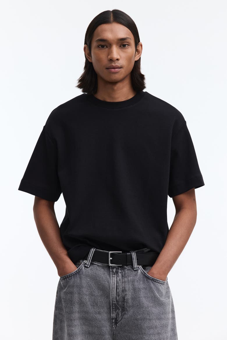Loose Fit Interlock T-shirt, Main, color, Black