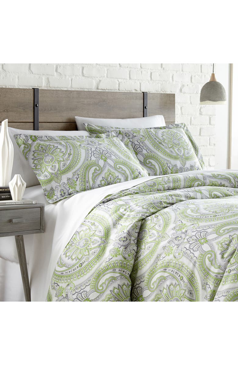 SOUTHSHORE FINE LINENS Pure Melody Printed Comforter Set, Main, color, Green