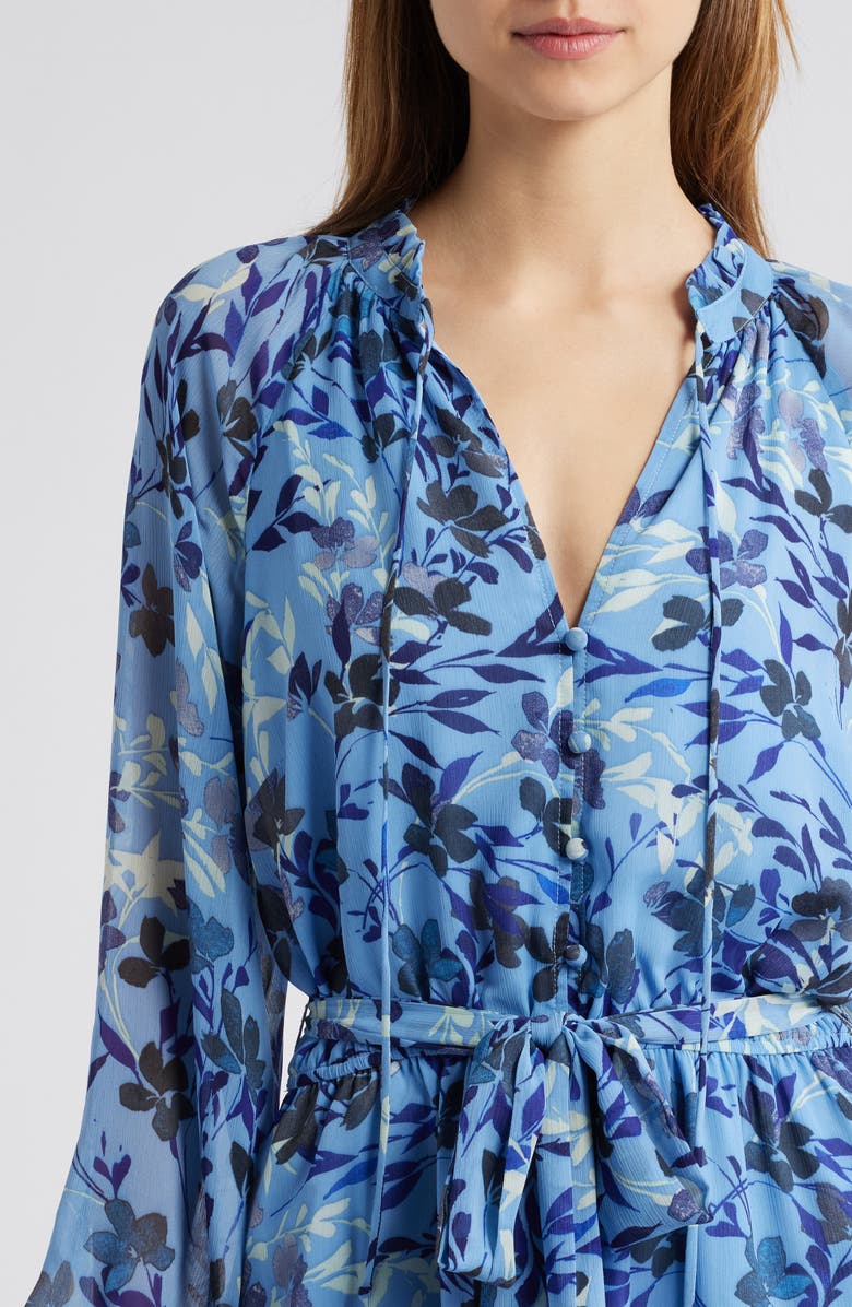 Lost + Wander Jolie Floral Long Sleeve Minidress, Alternate, color, Blue