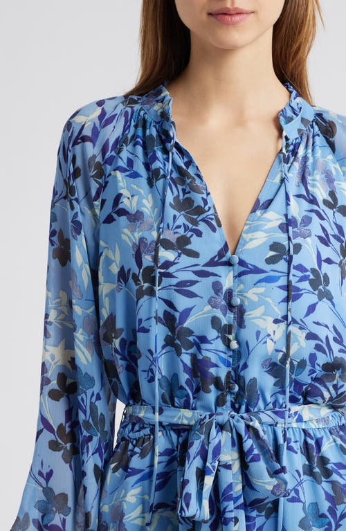 Lost + Wander Jolie Floral Long Sleeve Minidress In Blue