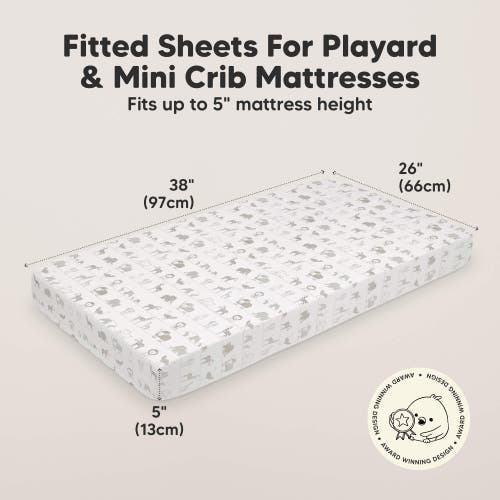 Keababies Soothe Fitted Mini Crib Sheet In Gray
