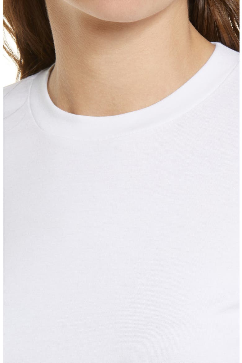 Women's Rib Crewneck Long Sleeve Shirt, Alternate, color, WHITE