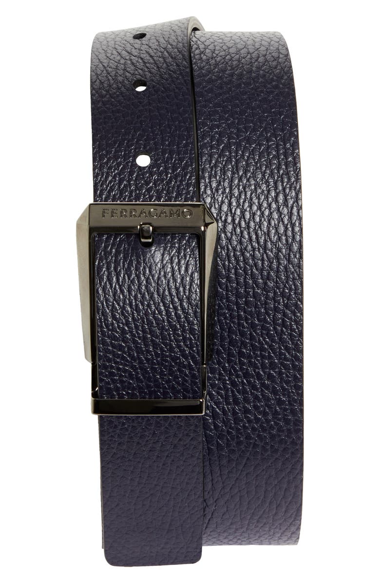 FERRAGAMO Double Adjustable Reversible Leather Belt, Alternate, color, Nero Midnight