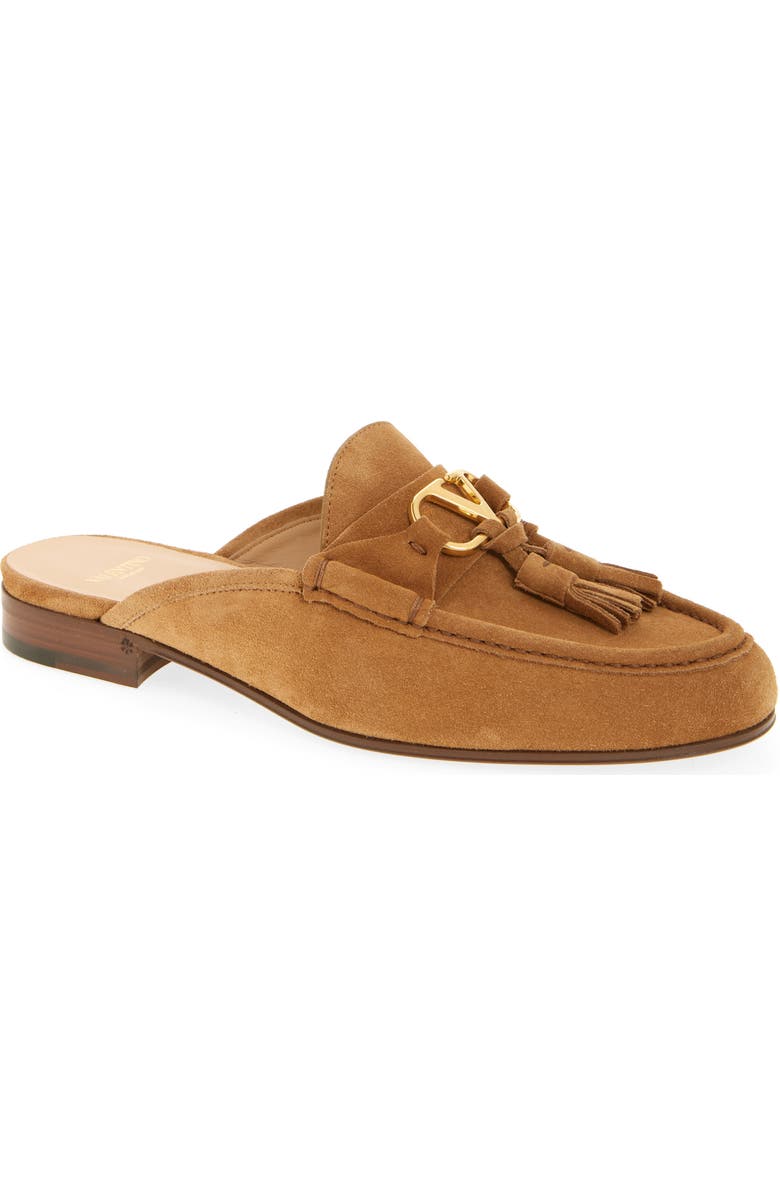 Valentino Garavani VLOGO Tassel Loafer Mule, Main, color, Cognac
