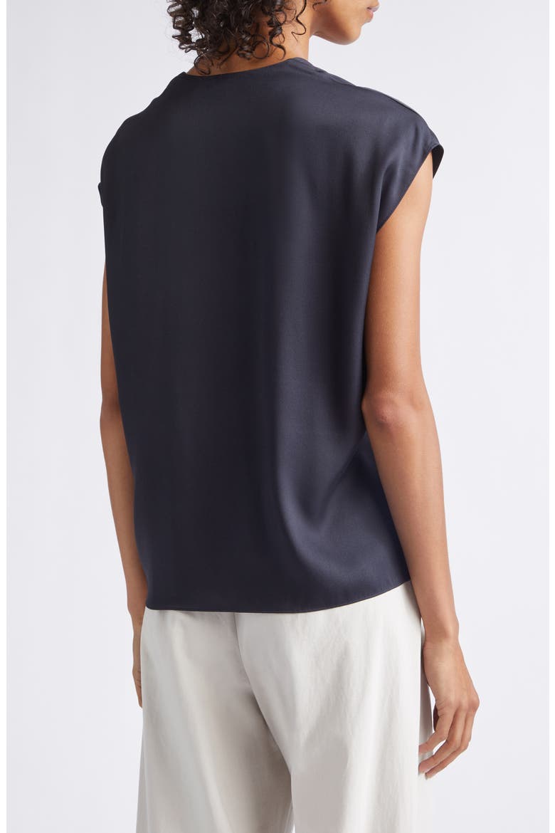 V-Neck Cap Sleeve Top, Alternate, color, INK