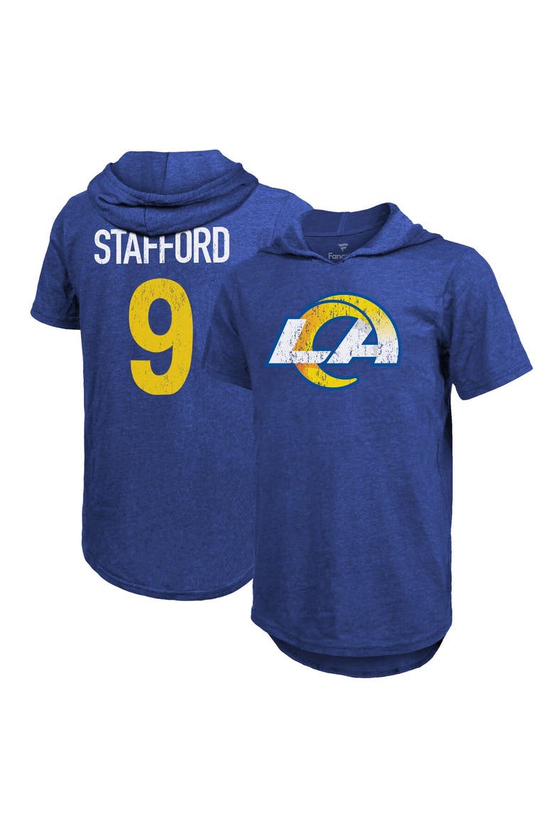 Men's Fanatics Branded Matthew Stafford Royal Los Angeles Rams Player Name & Number Hoodie T-Shirt, Main, color, Royal