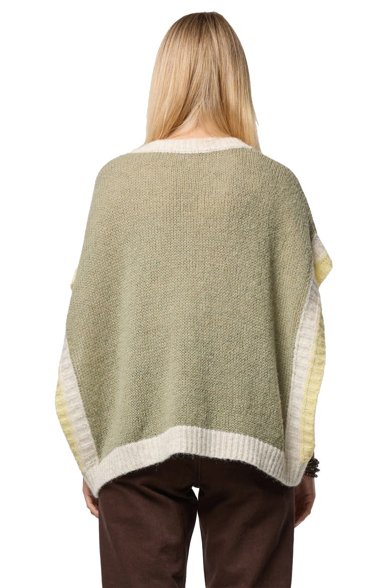Striped V-Neck Sweater, Alternate, color, GREEN