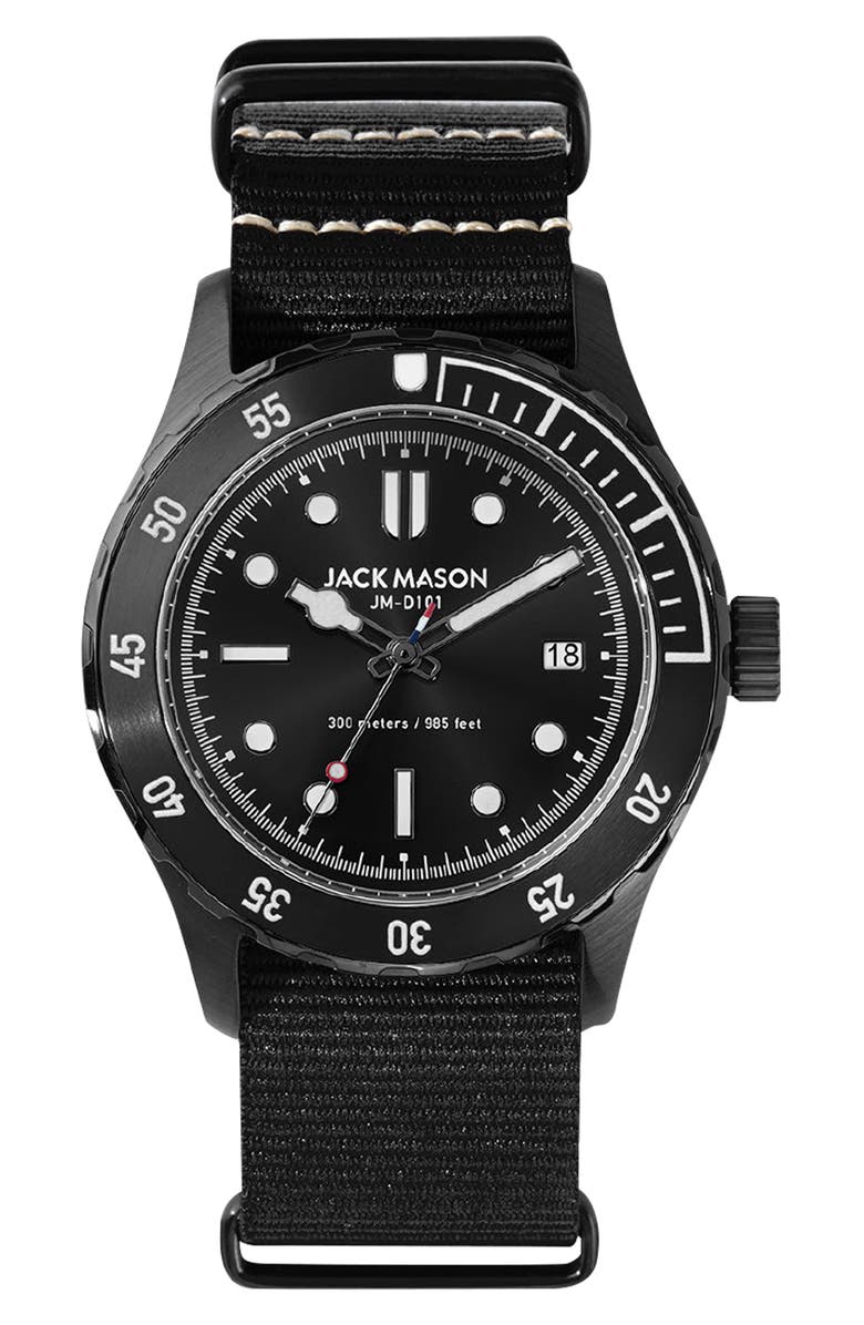 Jack Mason Diving Nato Strap Watch, 42mm, Main, color, 