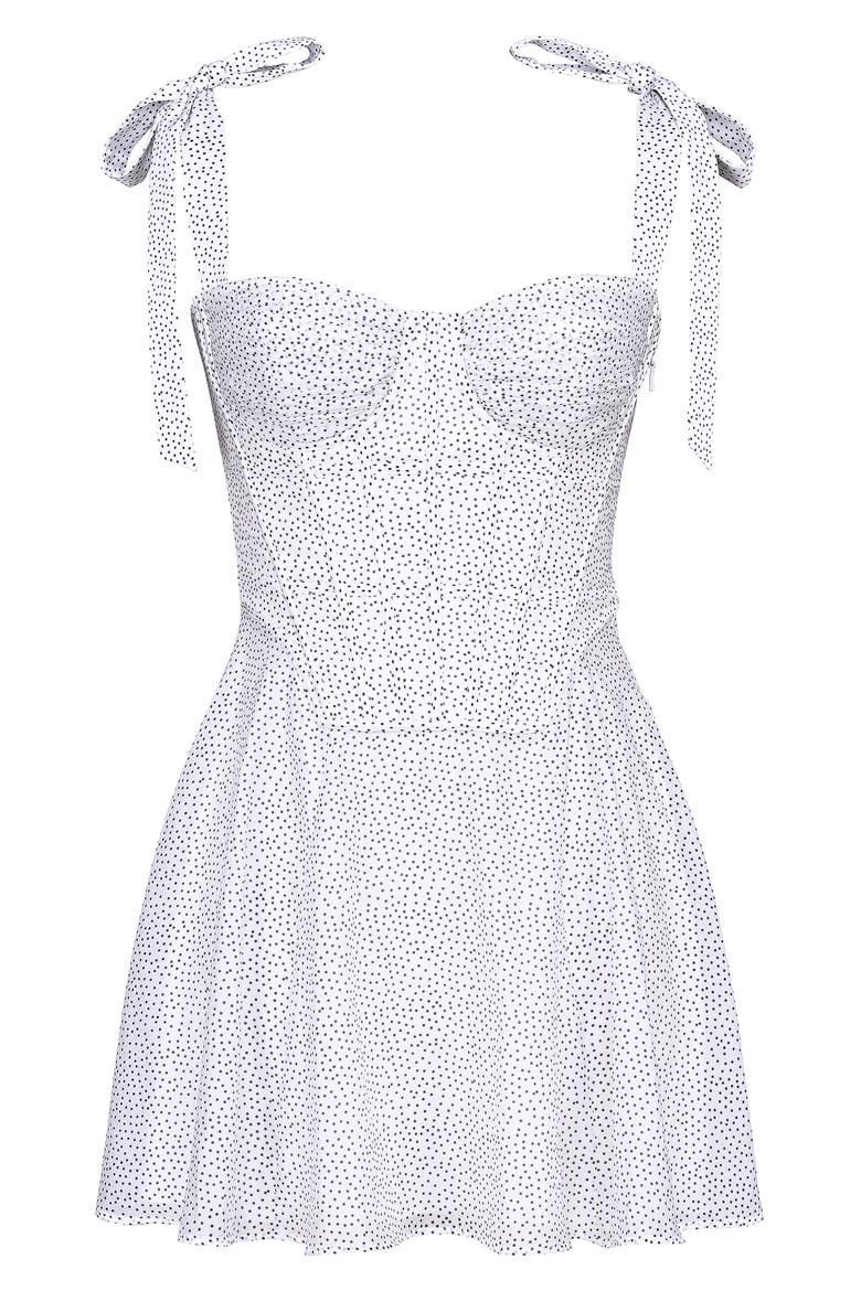 Ariella Corset Tie Strap Minidress, Alternate, color, MICRO SPOT