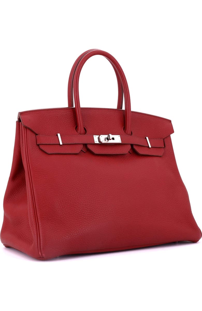 Pre-Owned Hermes Birkin Handbag Red Clemence with Palladium Hardware 35, Alternate, color, Rouge Garance