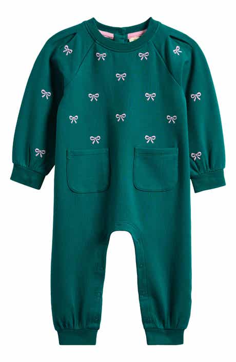 Tucker + Tate Print Shoulder Pleat Fleece Romper