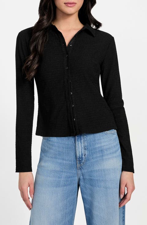 Tessa Floral Smocked Button-Up Shirt