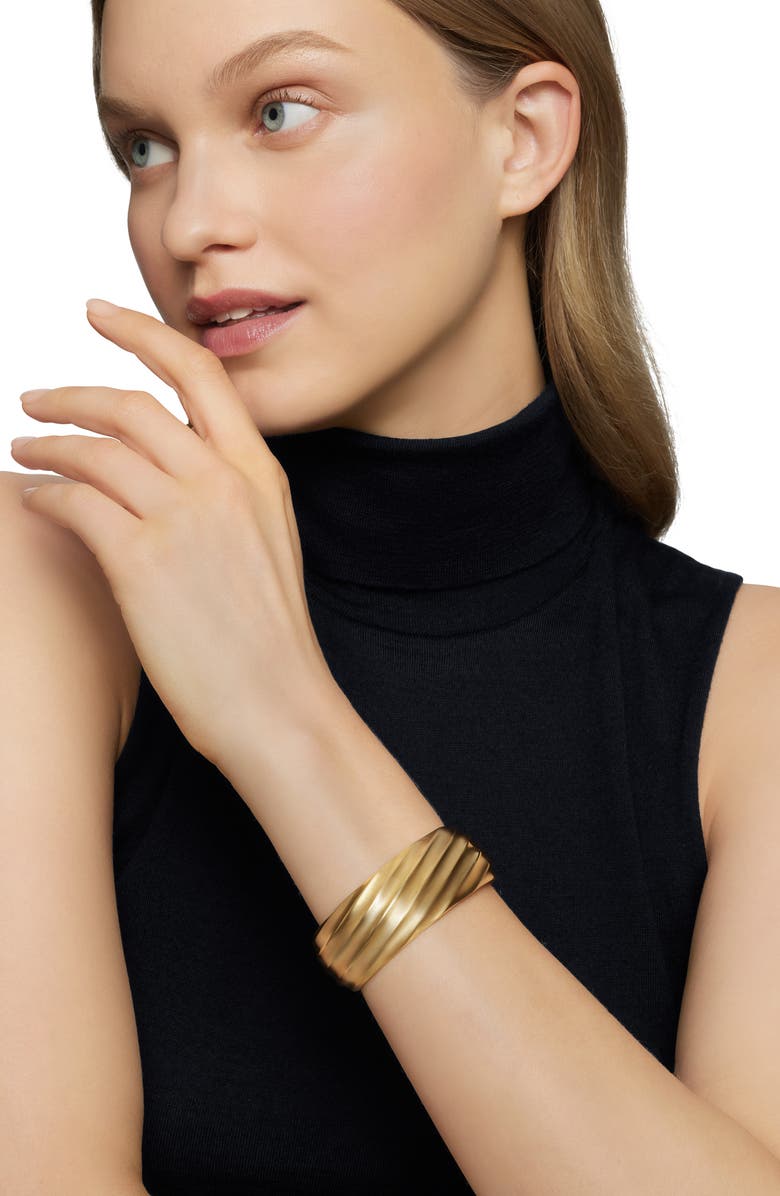 David Yurman Cable Edge<sup>™</sup> Cuff Bracelet in Recycled 18K Yellow Gold, Alternate, color, 18K Yellow Gold