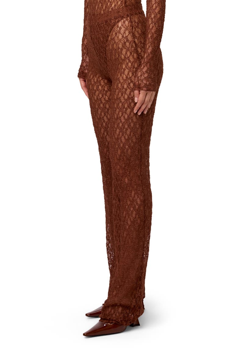 Lace Straight Leg Pants, Alternate, color, BROWN SUGAR
