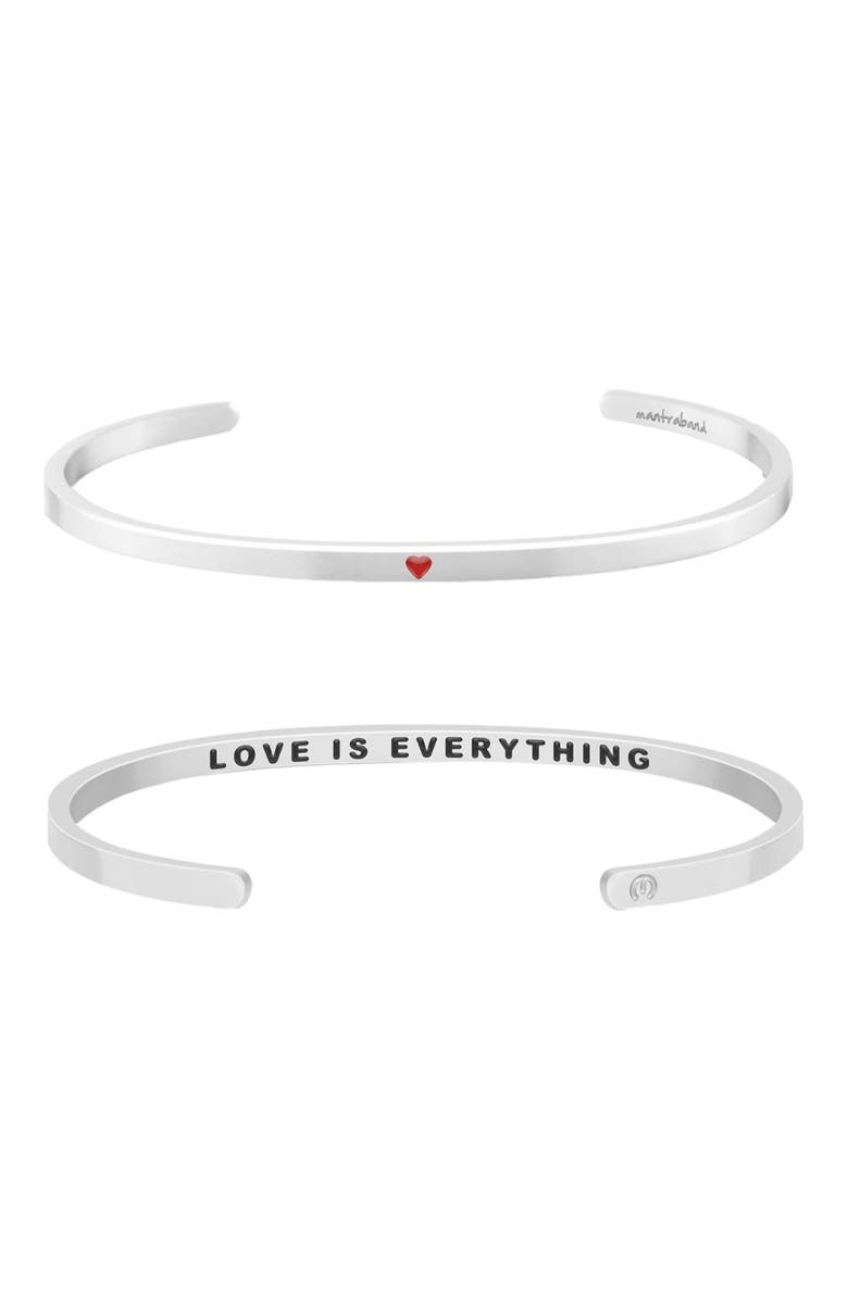 Mantra Love Is Everything bracelet, Main, color, Silver