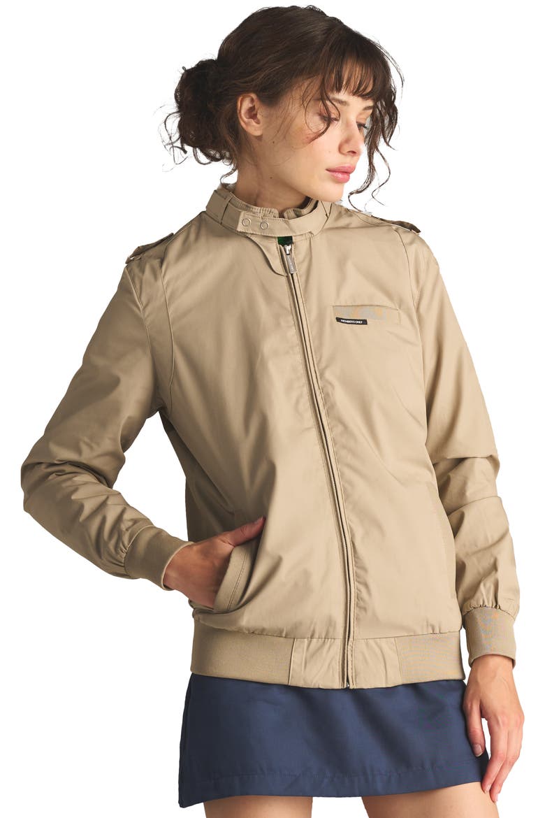 Classic Iconic Racer Jacket, Alternate, color, Khaki