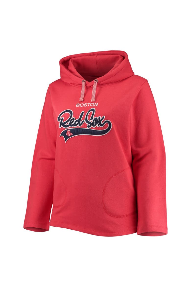 Women's Soft as a Grape Red Boston Red Sox Plus Size Side Split Pullover Hoodie, Alternate, color, Red