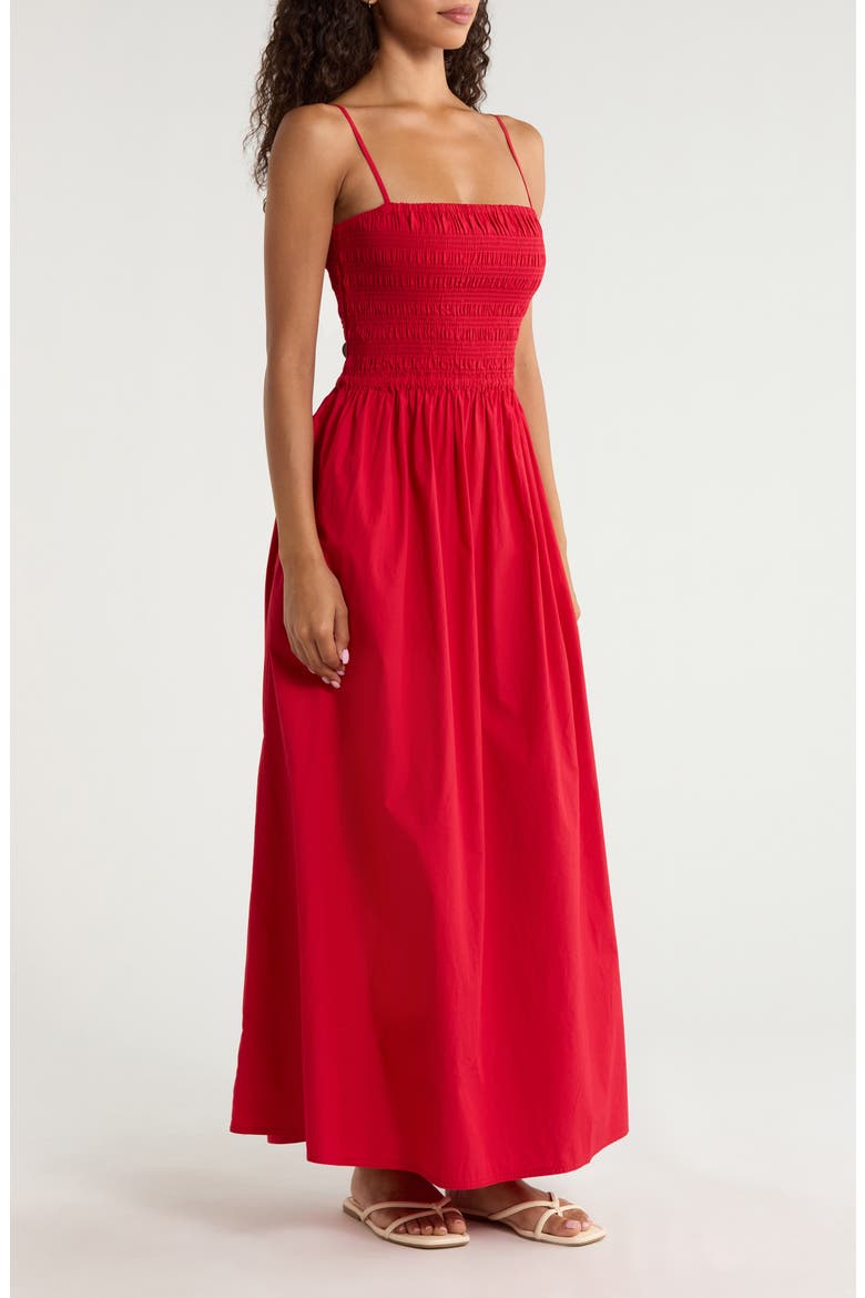 Lucia Floral Print A-Line Dress, Alternate, color, TANGO RED