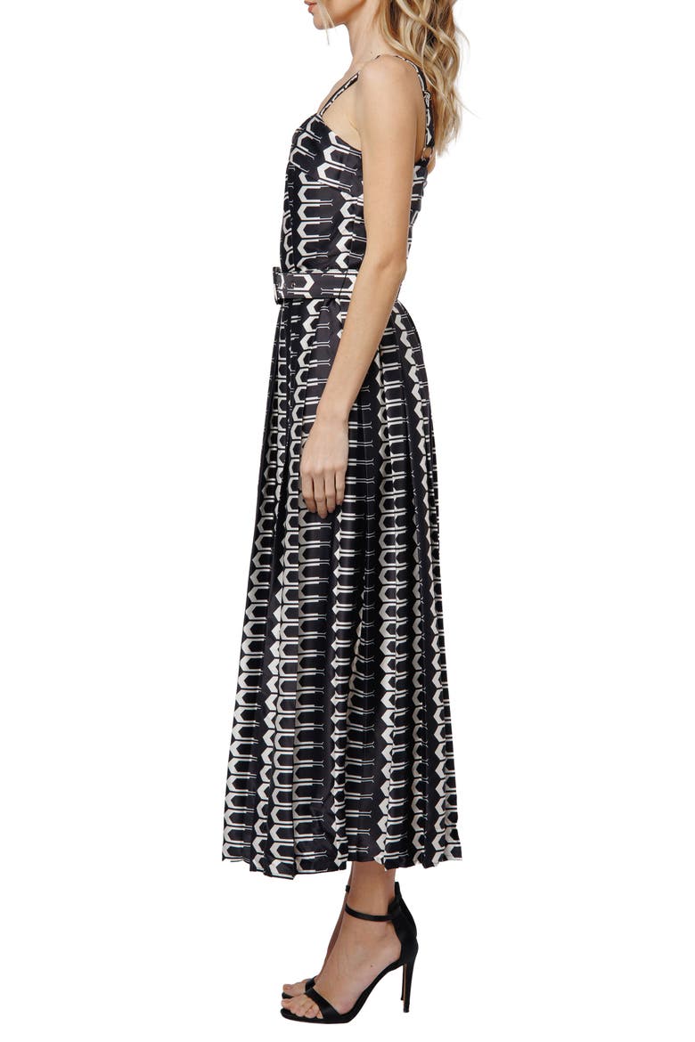 Edia Geo Print Belted Maxi Dress, Alternate, color, BLACK MULTI