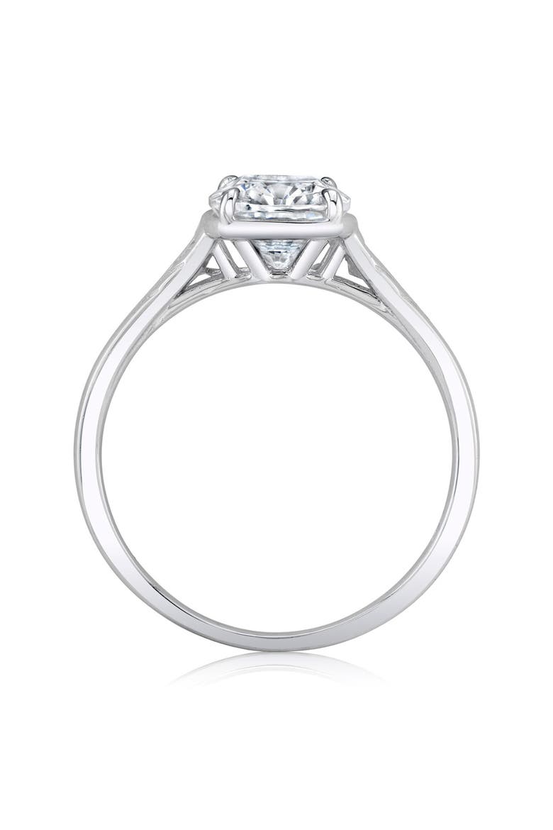 Cushion Cut Cubic Zirconia Solitaire Ring, Alternate, color, PURE PLATINUM CLEAR CZ