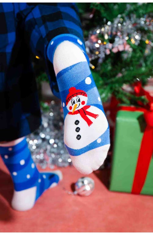 Doiy Xmas Snowman Crew Socks In Blue