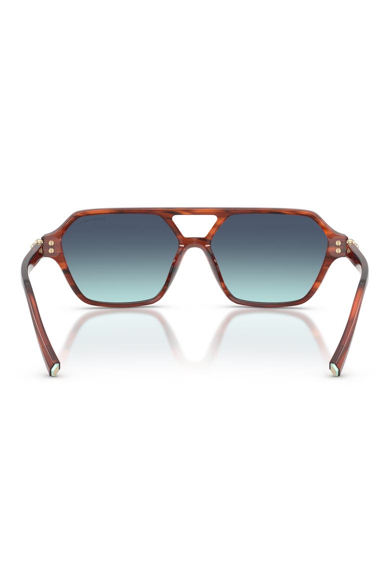 58mm Square Sunglasses, Alternate, color, RUBY STRIPED HAVANA / AZURE