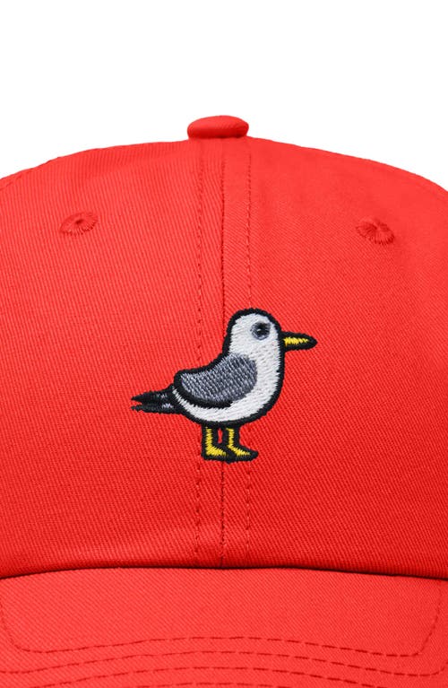 Dalix Seagull Embroidered Everyday Cap In Red
