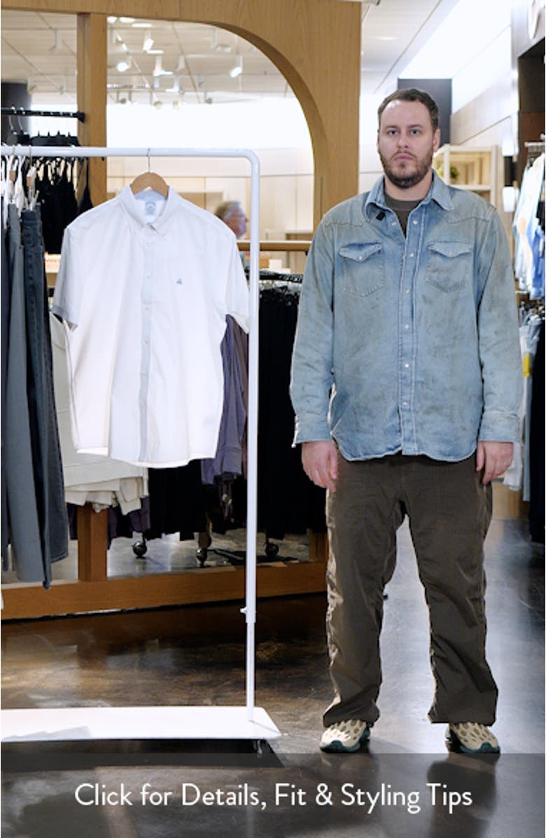 Non-Iron Regular Fit Oxford Stretch Short Sleeve Shirt, sales video thumbnail