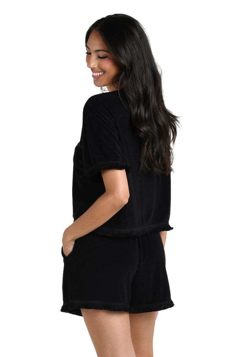 Wild Nomad Fringe Trim Cover-Up Shirt, Alternate, color, BLACK