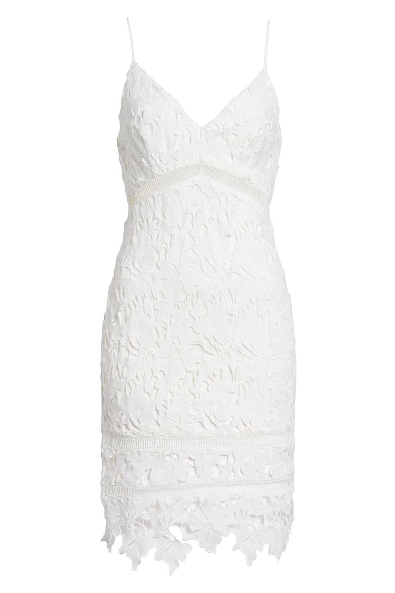 ASTR Lace Bodycon Dress, Alternate, color, WHITE