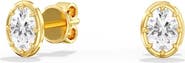 Everlee Gold Frame Oval Lab Diamond Studs in 14K Gold